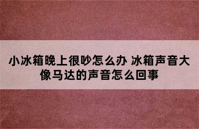 小冰箱晚上很吵怎么办 冰箱声音大像马达的声音怎么回事